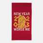 New Year Worse Me-none beach towel-Aarons Art Room