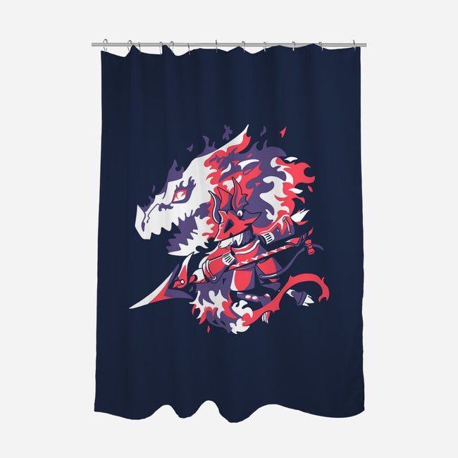 Dragon Knight-none polyester shower curtain-Sketchdemao