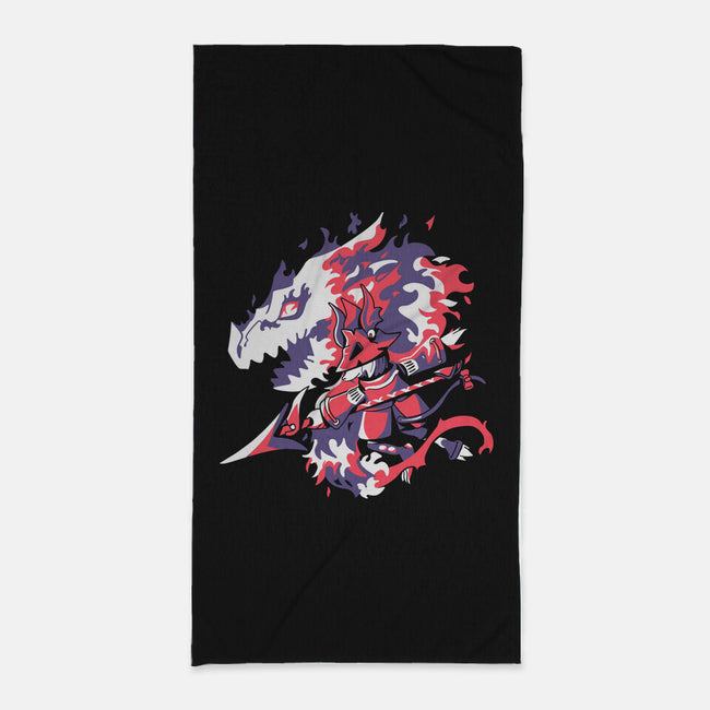 Dragon Knight-none beach towel-Sketchdemao