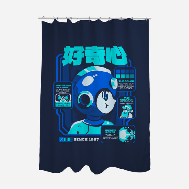 Game Facts Robot-none polyester shower curtain-Sketchdemao
