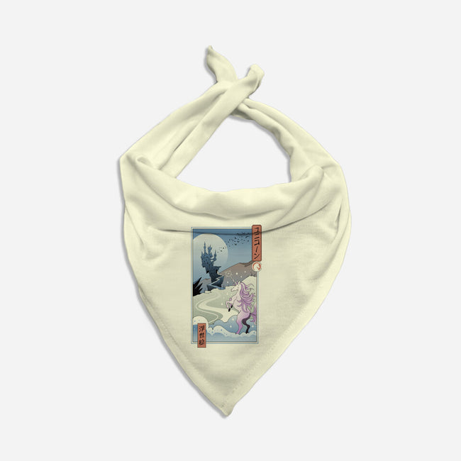 Unicorn Ukiyo-e-cat bandana pet collar-vp021