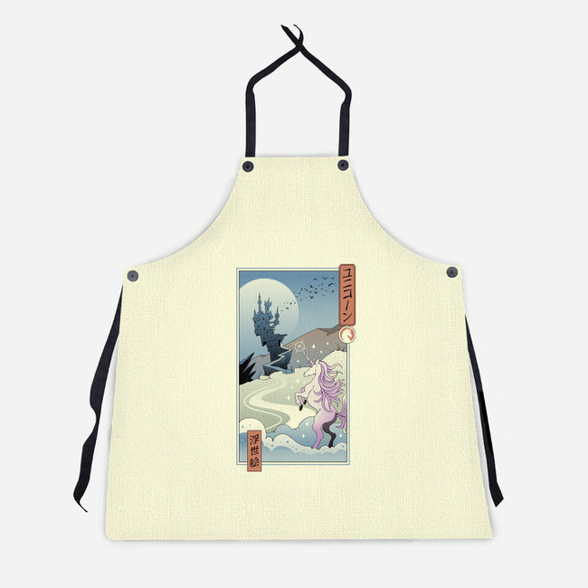 Unicorn Ukiyo-e-unisex kitchen apron-vp021