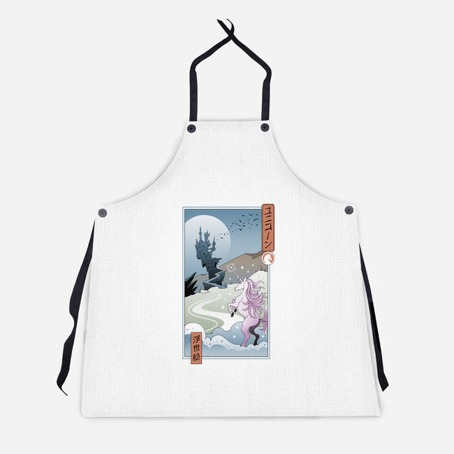 Unicorn Ukiyo-e-unisex kitchen apron-vp021