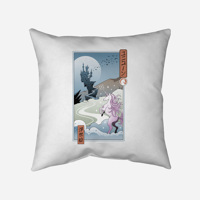 Unicorn Ukiyo-e-none removable cover w insert throw pillow-vp021