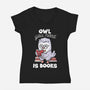 Owl You Need Is Books-womens v-neck tee-tobefonseca