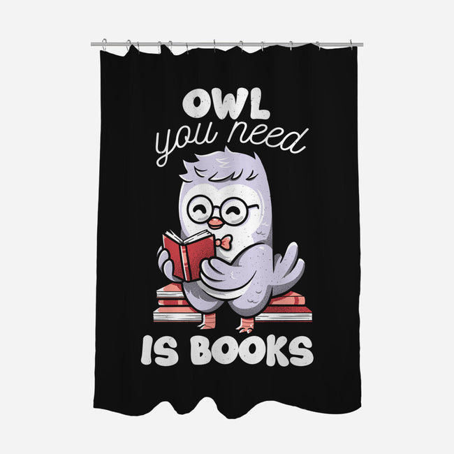 Owl You Need Is Books-none polyester shower curtain-tobefonseca