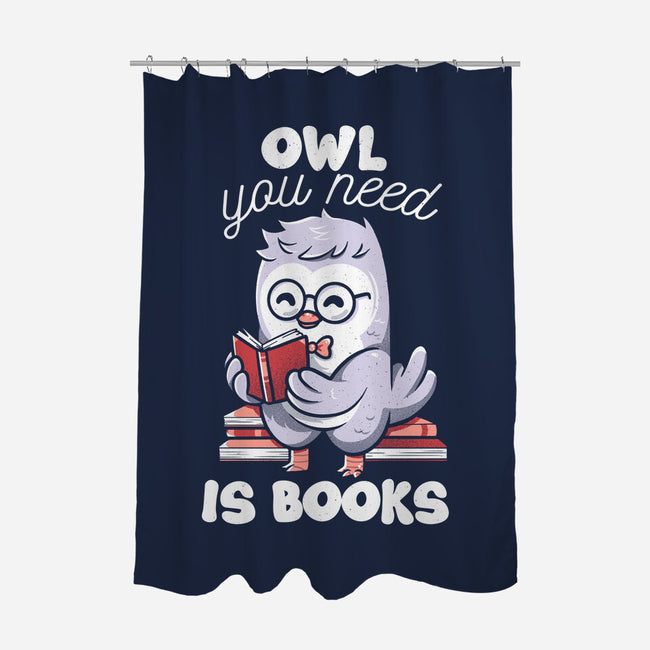Owl You Need Is Books-none polyester shower curtain-tobefonseca