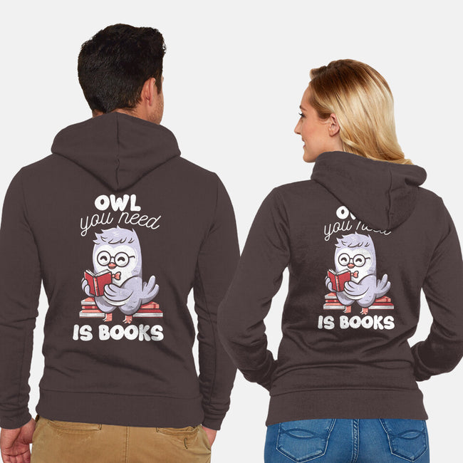 Owl You Need Is Books-unisex zip-up sweatshirt-tobefonseca