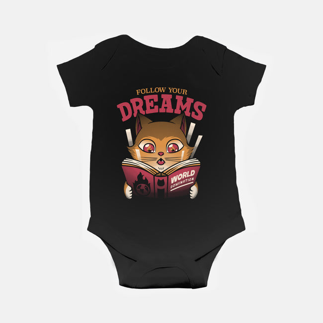 Cat World Domination-baby basic onesie-tobefonseca