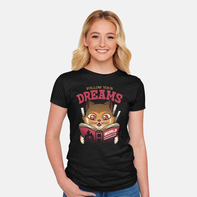 Cat World Domination-womens fitted tee-tobefonseca