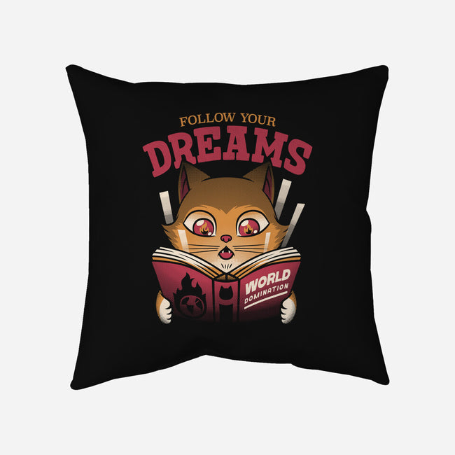 Cat World Domination-none removable cover throw pillow-tobefonseca