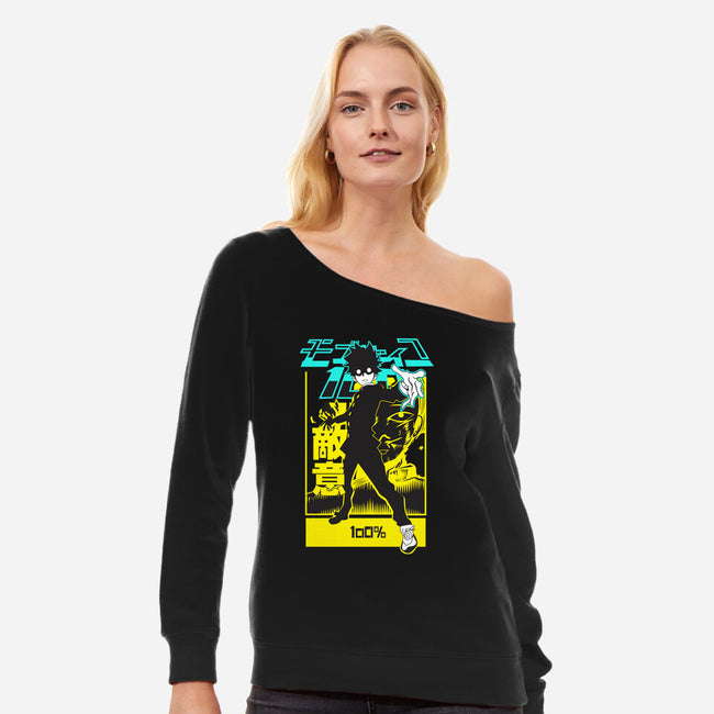 Mob Psycho 100-womens off shoulder sweatshirt-Rudy