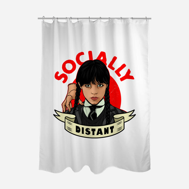 Socially Distant Goth Girl-none polyester shower curtain-Boggs Nicolas