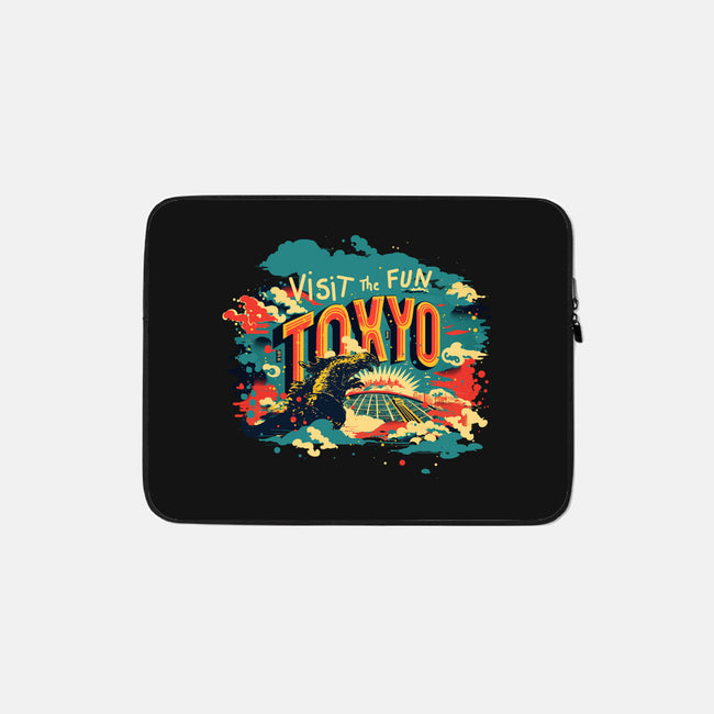 Visit Tokyo-none zippered laptop sleeve-kharmazero