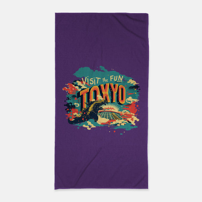 Visit Tokyo-none beach towel-kharmazero