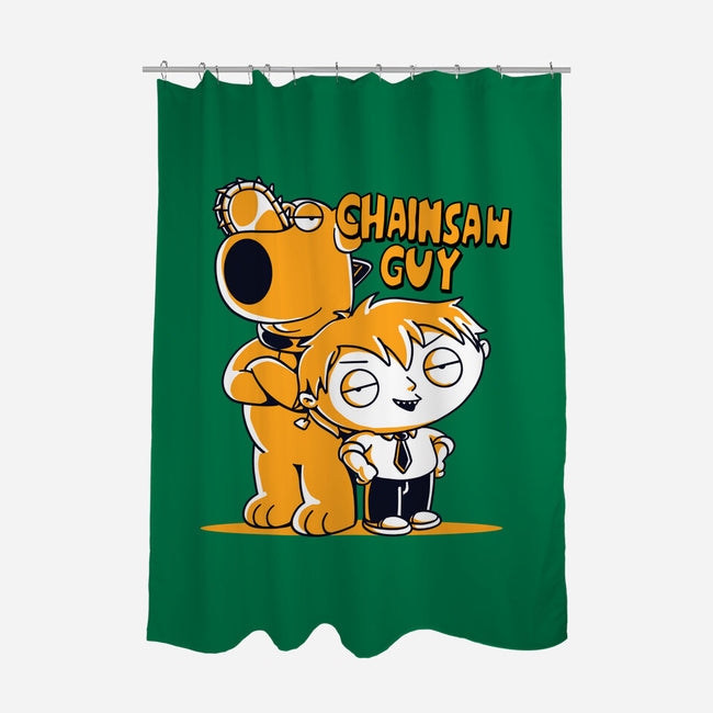 Chainsaw Guy-none polyester shower curtain-estudiofitas