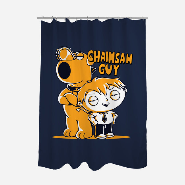 Chainsaw Guy-none polyester shower curtain-estudiofitas