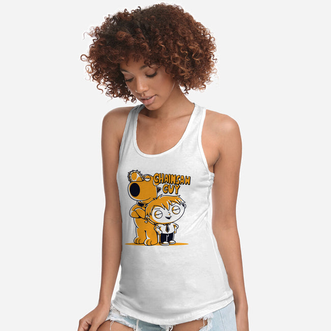 Chainsaw Guy-womens racerback tank-estudiofitas