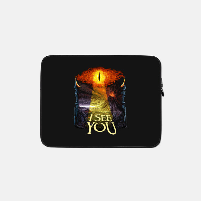 He Sees You-none zippered laptop sleeve-daobiwan