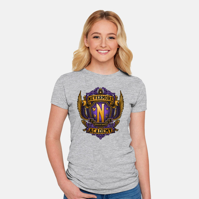 Emblem Of The Academy-womens fitted tee-glitchygorilla