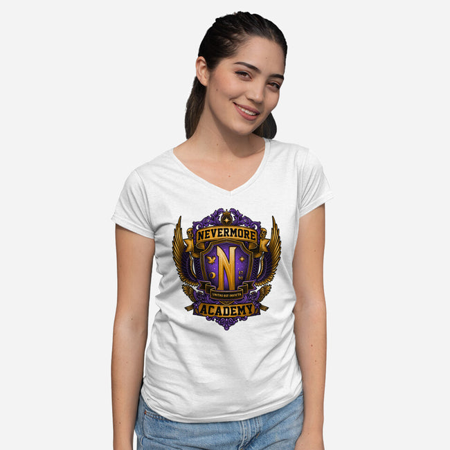 Emblem Of The Academy-womens v-neck tee-glitchygorilla