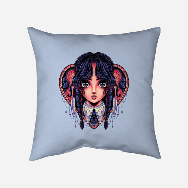 Cute Goth Girl-none removable cover throw pillow-momma_gorilla