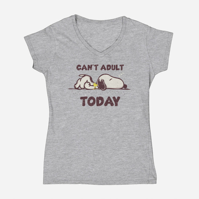 Snoopy Can't Adult-womens v-neck tee-turborat14