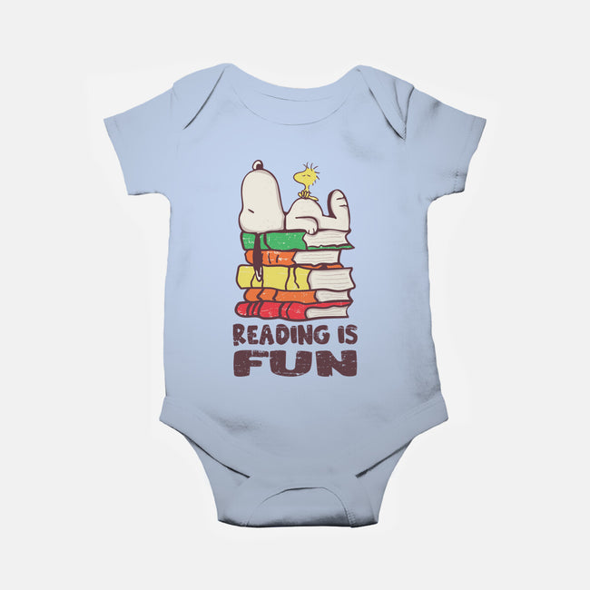 Reading Is Fun With Snoopy-baby basic onesie-turborat14