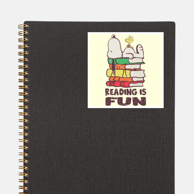Reading Is Fun With Snoopy-none glossy sticker-turborat14