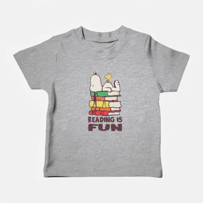 Reading Is Fun With Snoopy-baby basic tee-turborat14