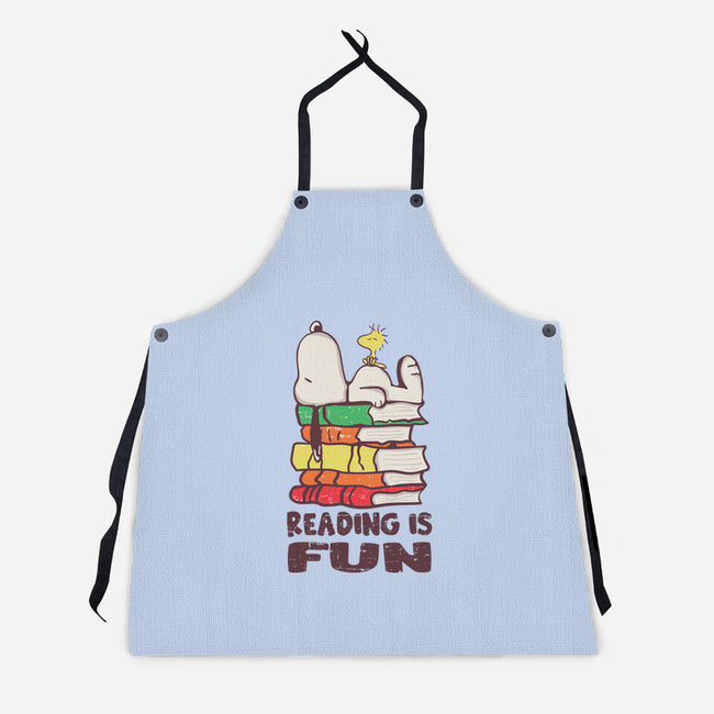 Reading Is Fun With Snoopy-unisex kitchen apron-turborat14