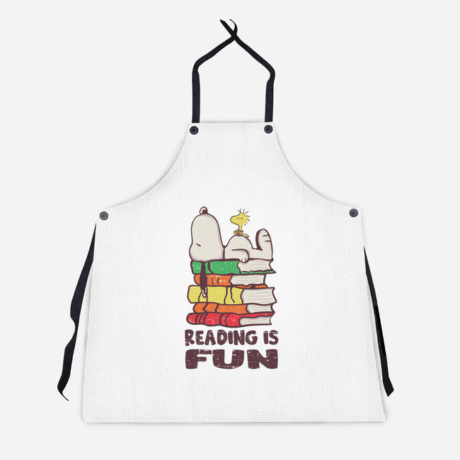 Reading Is Fun With Snoopy-unisex kitchen apron-turborat14