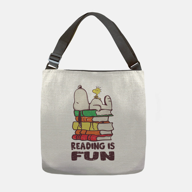 Reading Is Fun With Snoopy-none adjustable tote bag-turborat14