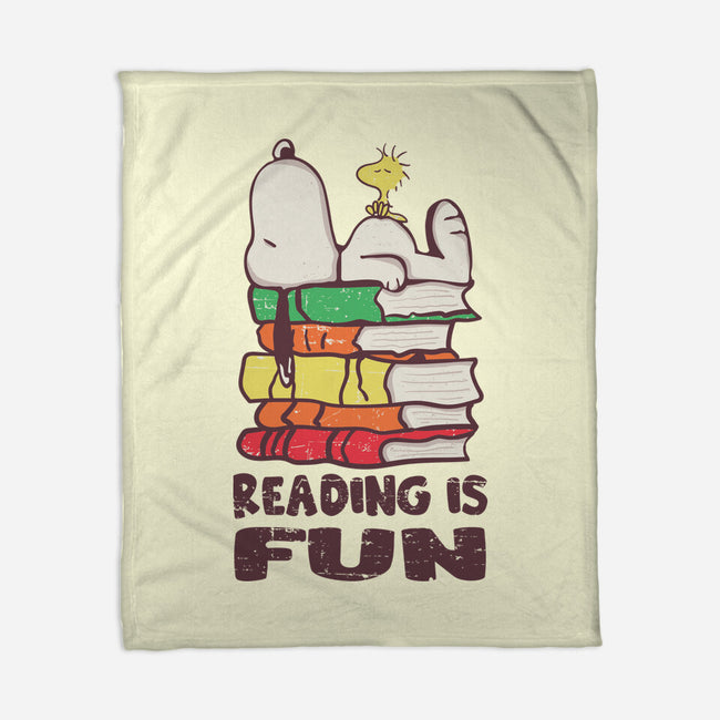 Reading Is Fun With Snoopy-none fleece blanket-turborat14