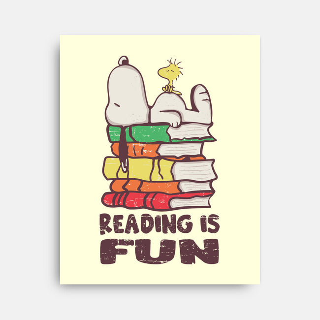 Reading Is Fun With Snoopy-none stretched canvas-turborat14