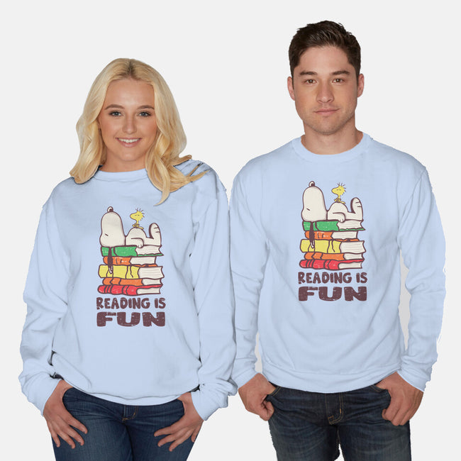 Reading Is Fun With Snoopy-unisex crew neck sweatshirt-turborat14