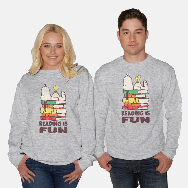 Reading Is Fun With Snoopy-unisex crew neck sweatshirt-turborat14