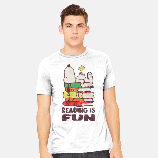 Reading Is Fun With Snoopy-mens heavyweight tee-turborat14