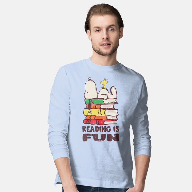 Reading Is Fun With Snoopy-mens long sleeved tee-turborat14
