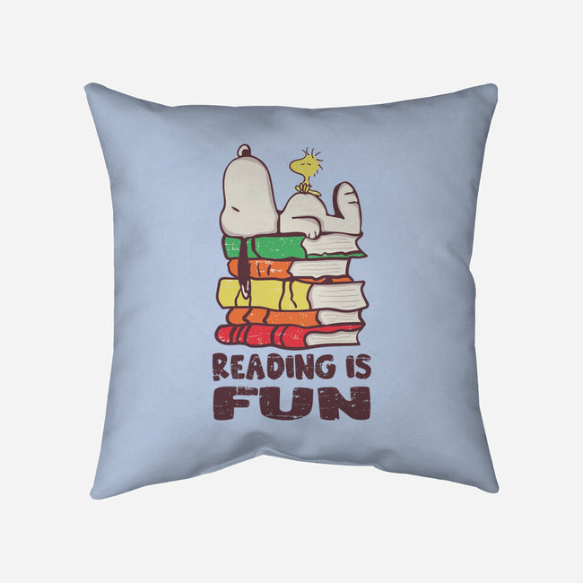 Reading Is Fun With Snoopy-none removable cover w insert throw pillow-turborat14