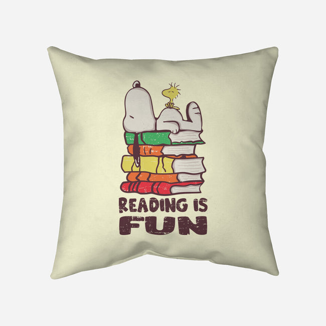 Reading Is Fun With Snoopy-none removable cover w insert throw pillow-turborat14