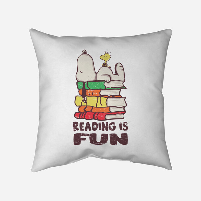 Reading Is Fun With Snoopy-none removable cover w insert throw pillow-turborat14