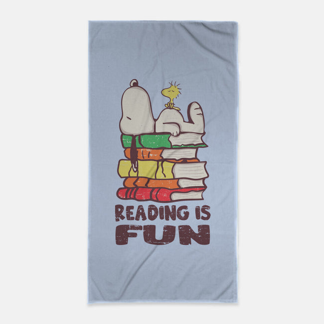 Reading Is Fun With Snoopy-none beach towel-turborat14