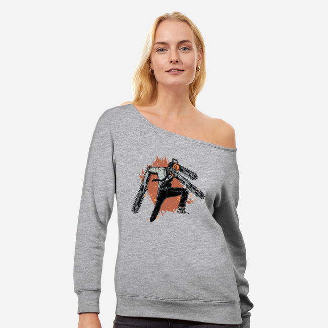Denji-womens off shoulder sweatshirt-xMorfina