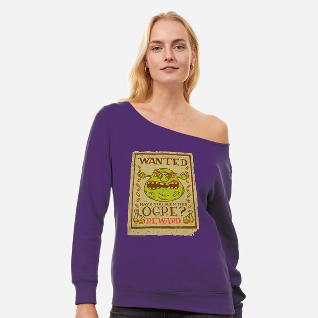 Wanted Ogre-womens off shoulder sweatshirt-dalethesk8er