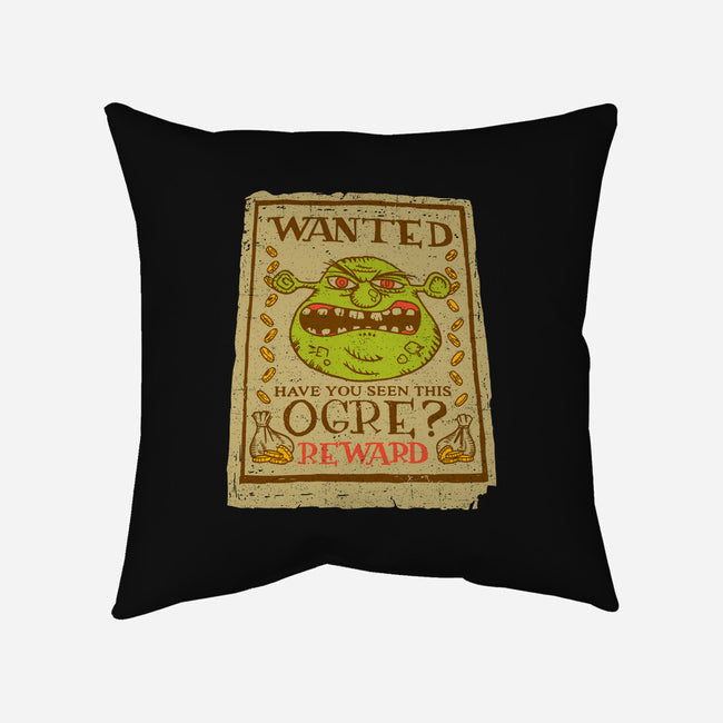 Wanted Ogre-none removable cover w insert throw pillow-dalethesk8er