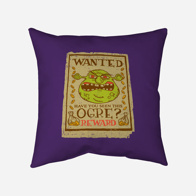 Wanted Ogre-none removable cover w insert throw pillow-dalethesk8er