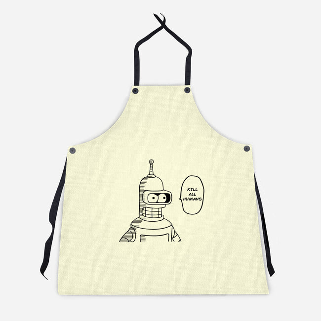 One Beer Bot-unisex kitchen apron-Melonseta