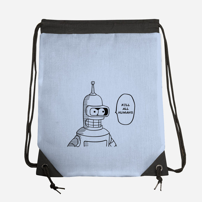 One Beer Bot-none drawstring bag-Melonseta