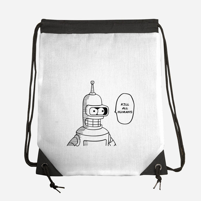 One Beer Bot-none drawstring bag-Melonseta